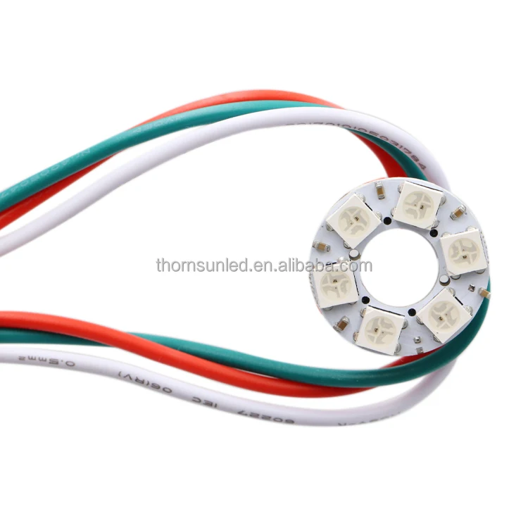 
drop ship rgb 6 led sk6812 led halo ring white pcb 5v ws2812 led ring for decoration 