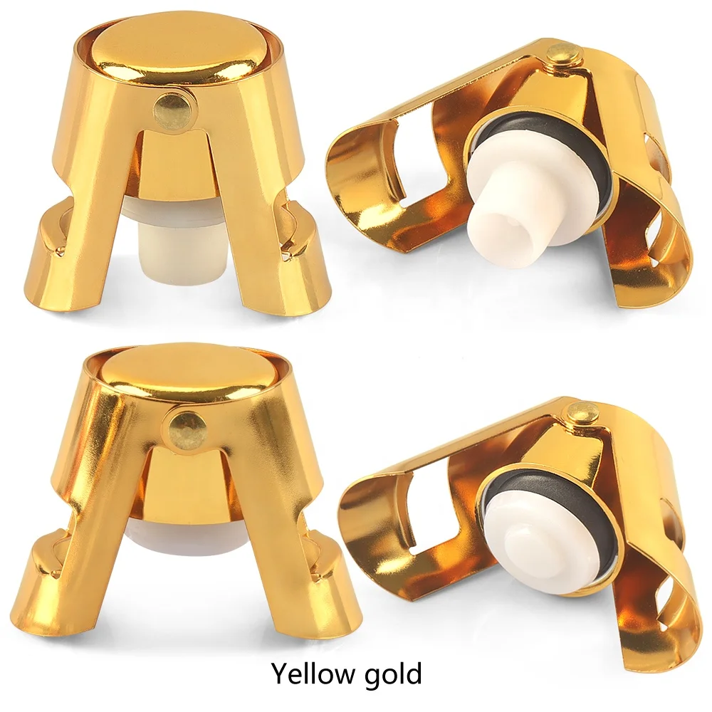 High quality Stainless Steel Vacuum Sealed Wine Sparkling Stopper Champagne Bottle Stopper