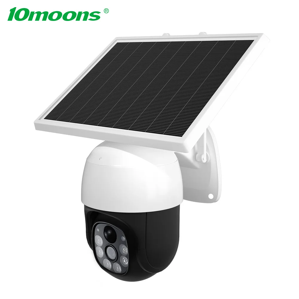 10moons P22 4G lte sim outdoor PTZ zoom 1080P PIR solar low Power wireless security camera