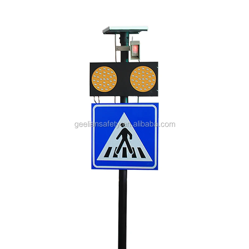 Solar Flashing Warning Light Infrared Sensor Pedestrian Sign