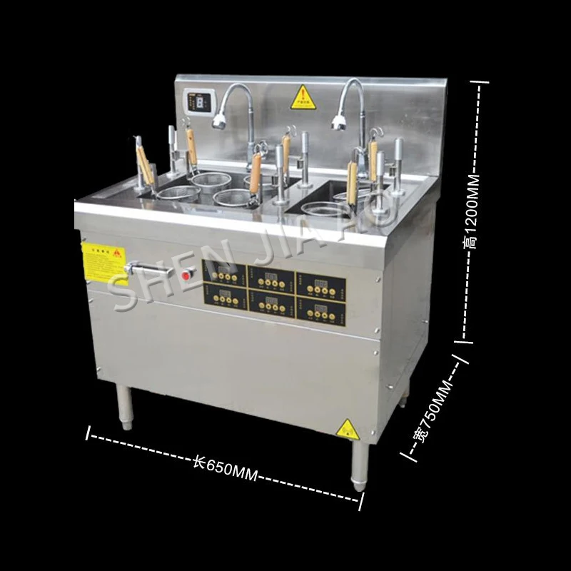 
15KW Commercial Six-head Automatic Cooking Noodle Cooker,Electromagnetic Noodle Cooker,Electric Lift Noodle Cooker Stove 380V 