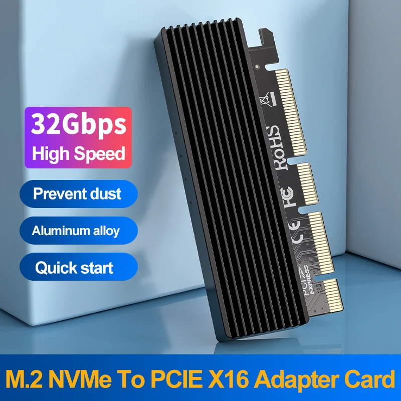 Hot Selling M.2 NVMe SSD M2 Adapter to PCIE 3x16 Converter Card with M Key Interface for 2230 2242 2260 2280 SSD