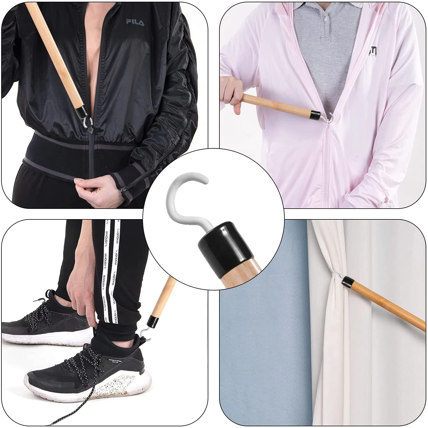 28 Inches Long Dressing Stick - Dressing Aid for Shoes, Socks, Shirts and Pants Assisted Daily Living Aid for Getting Dressed