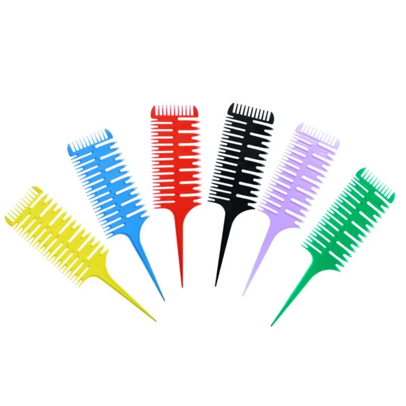 HEYAMO Fish Bone Highlight Comb Fork Foiling Style Plastic Rat Tail Pick Up Hair Comb Highlighting Multi Use Cut Dye Weave Comb