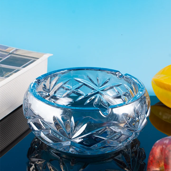 Factory Office Ashtrays Bulk Wholesale Round Color Cigar Glass Ashtray Custom Logo