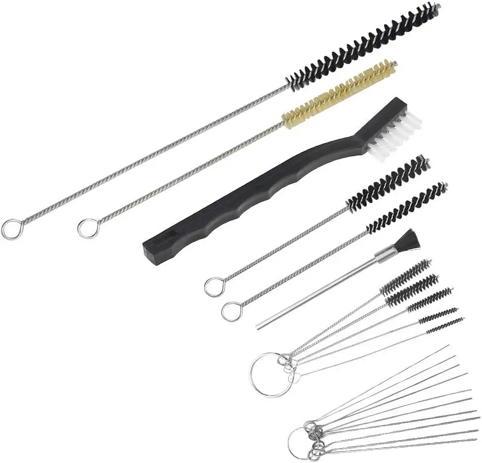 17Pcs Multi-Purpose Spray Gun Cleaning Kit Nylon Mini Brushes Needles Metal Tube Cleaning Brush