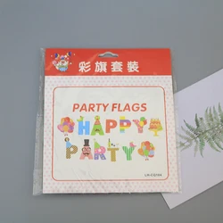Hot sale party letter pull flag birthday mustache banner
