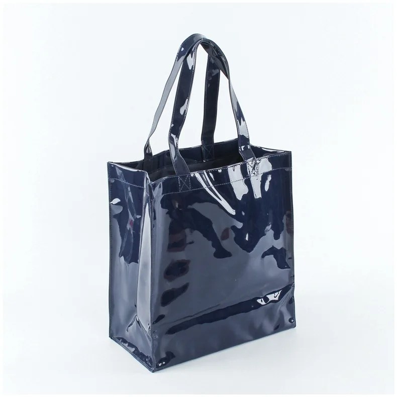Promotion advertising customized shiny PVC shopping bag