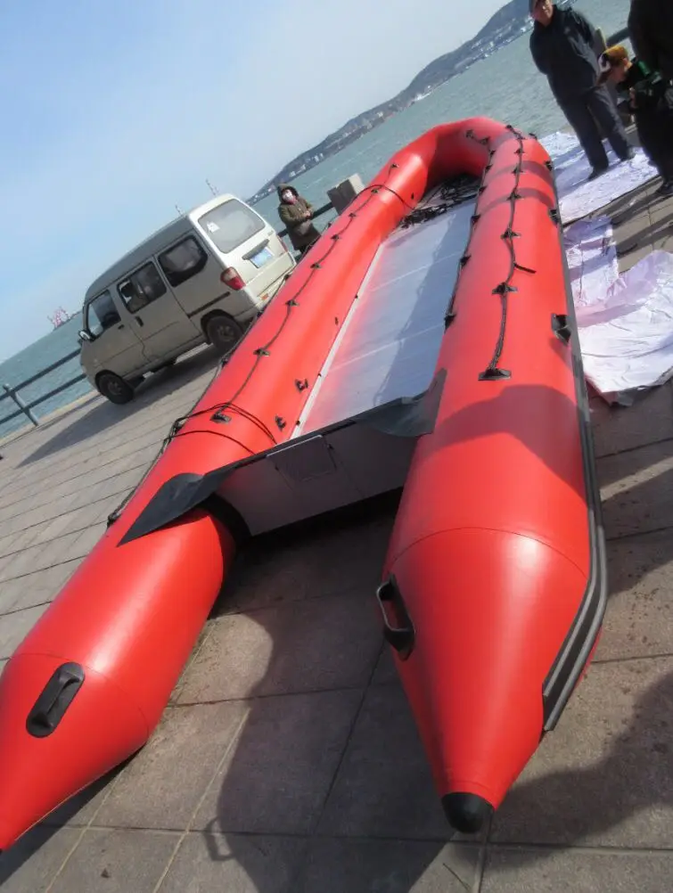 8m aluminum floor inflatable boat with high pressure PVC air tube