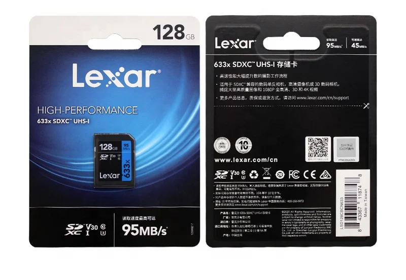 Профессиональные sd-карты Lexar SD633X 128 Гб 16 64 256 ГБ 512 32 карта памяти с камерой U3 V30 C10
