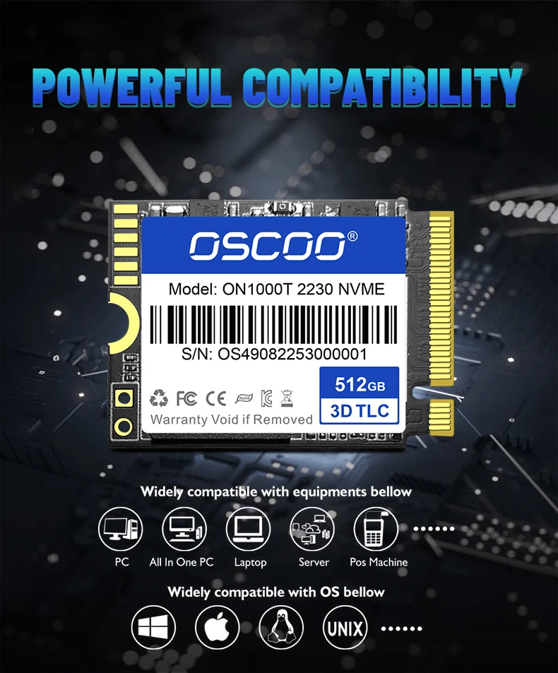 OSCOO 2230 PCIe4 NVMe SSD жесткий диск 1 ТБ 512 ГБ 256 диско Дуро 2 консоль Паровая площадка игра 5500 Мб/с