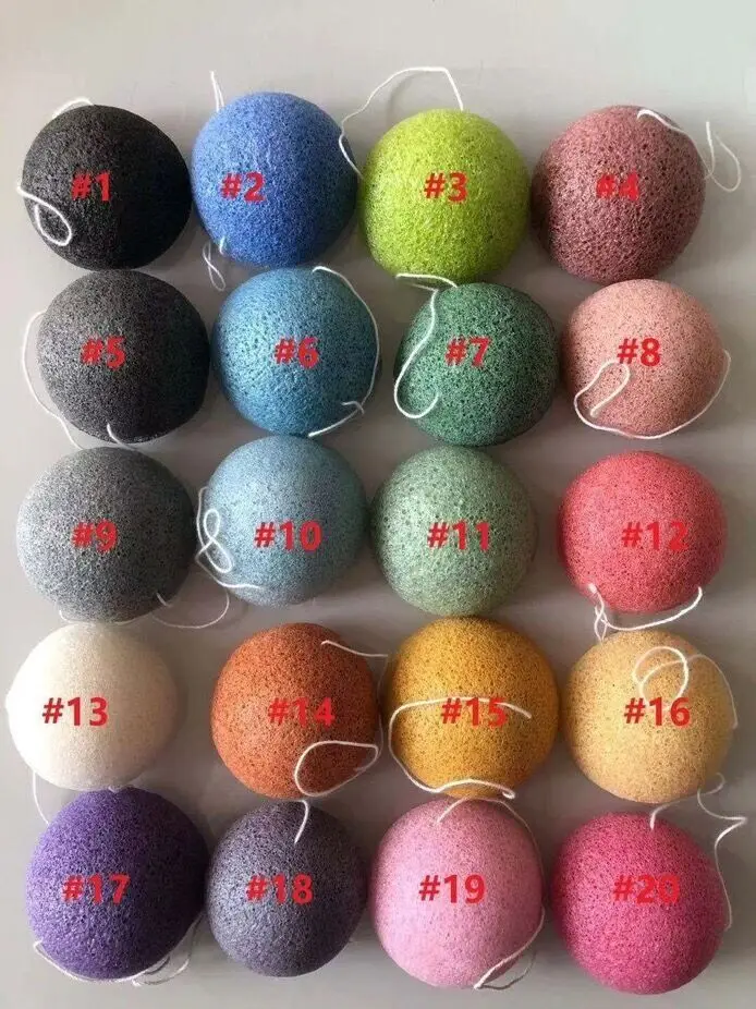 Natural Konjac Sponges Wash Bamboo Charcoal Cleaning Sponges For Gentle Face Cleansing and Exfoliation Facial Clean Sponge