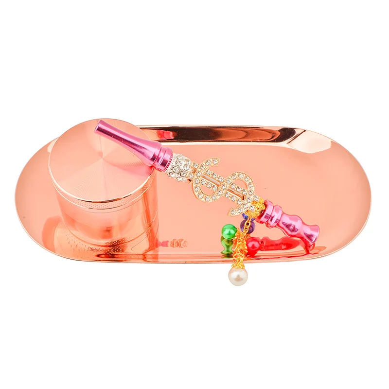 
Custom Metal Smoking Accessories set Raws Weed Grinder Rolling Tray magnetic lid 