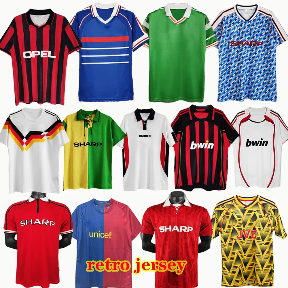Wholesale Thai quality Breathable Quick Dry Classic Retro Shirt Custom Football Jerseys Futbol vintage soccer jersey