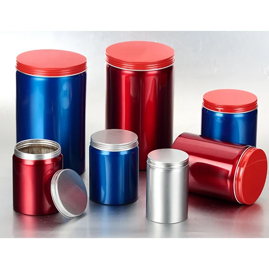 wholesale 100g silver/black aluminum metal jar for tea packaging,100g aluminum tin containers