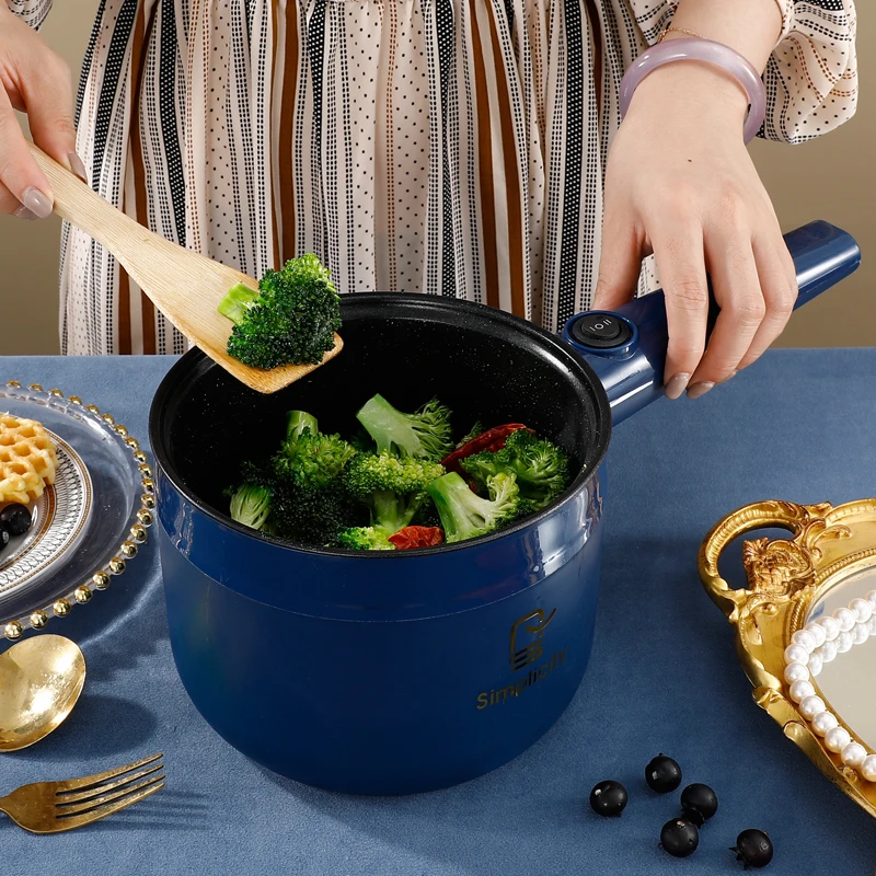 Household Rice Cooker Electric Multi-function and For Dormitory Portable cooker pot and Frying Pan with Tempered lid and steamer