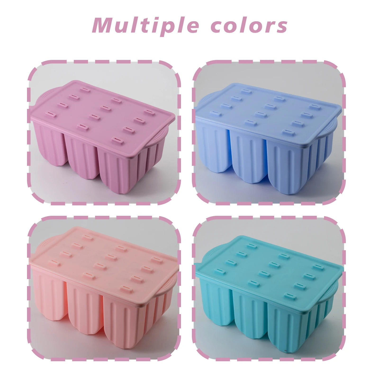 12 Cavities Silicone Popsicle Molds for Kids Adults Food Grade Popsicle Maker Molds BPA-Free Ice Pop Mold