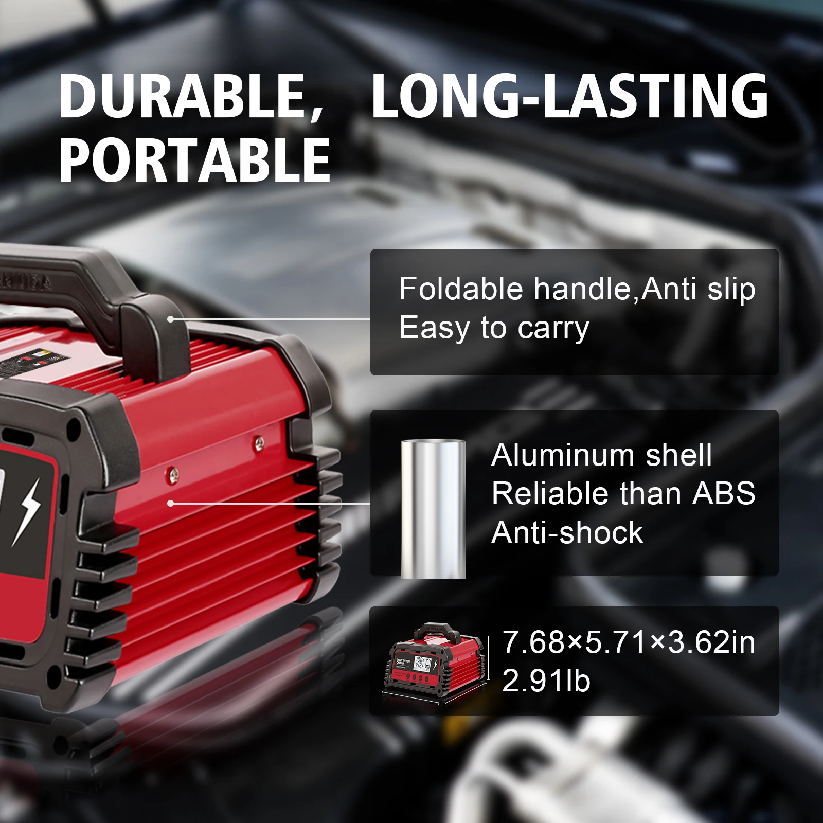 Fully Automatic Car Battery Charger 12/24V 8A Touch Screen Pulse Repair LCD Fast Power Charging Wet Dry Lead Acid Battery