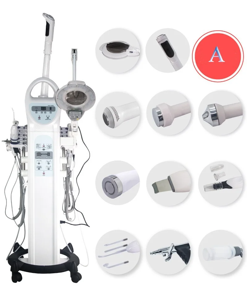Auro Vertical 9 in 1 Skin Care Facial Lifting Ozone Hot Facial Steamer Magnifying Lamp Beauty Device For Salon Use