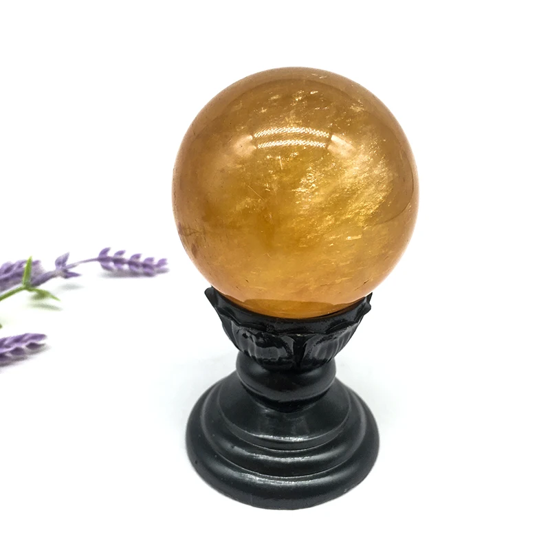 Wholesale Natural Crystal Orange honey calcite polished sphere Crystal Rainbow calcite ball for decoration