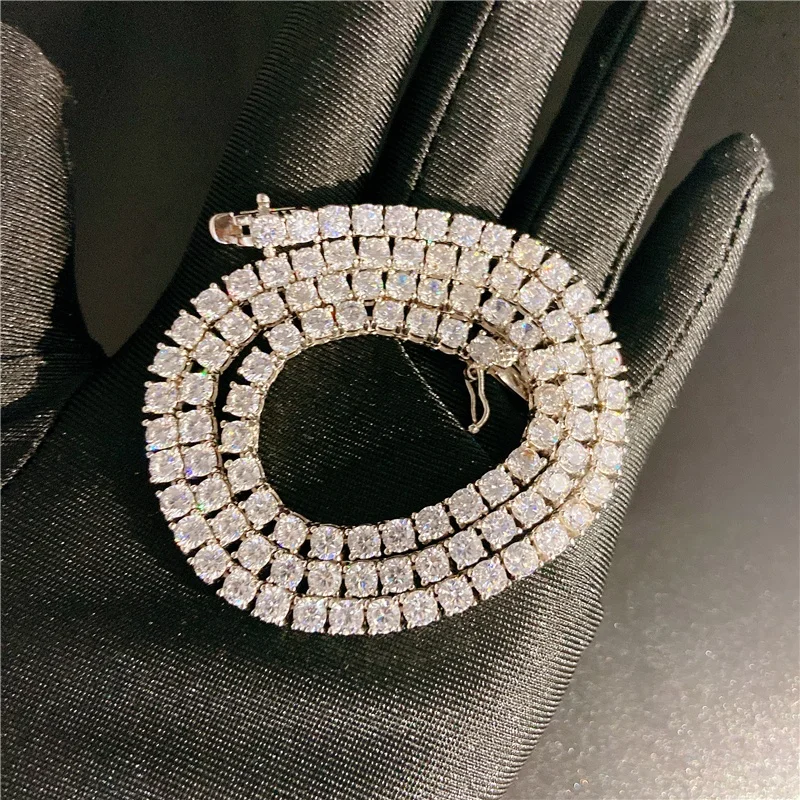 Индивидуальные хип-хоп Iced Out мужские ювелирные изделия из стерлингового серебра 925 пробы синтетические свободные Moissanite драгоценные камни бриллиантовое
