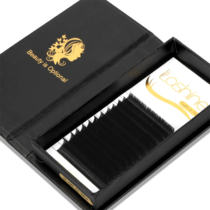 Professional Easy Fan Matte Ellipse Flat Starter Kit Mega Volume Private Label 18 Mm 0.03 Real Mink Lashes Eyelash Extension