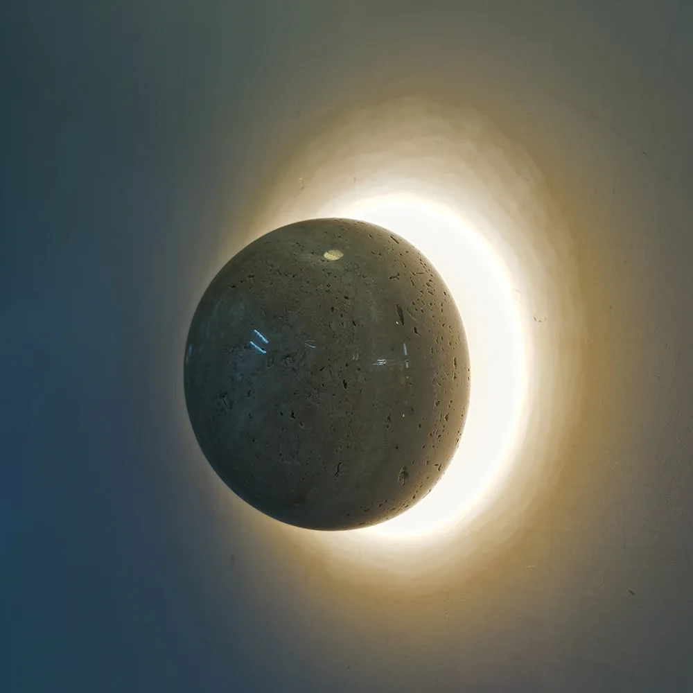 Modern Natural Travertine Stone design vintage led wall sconce lamp for hotel rooms Creative staircase background wall lamp