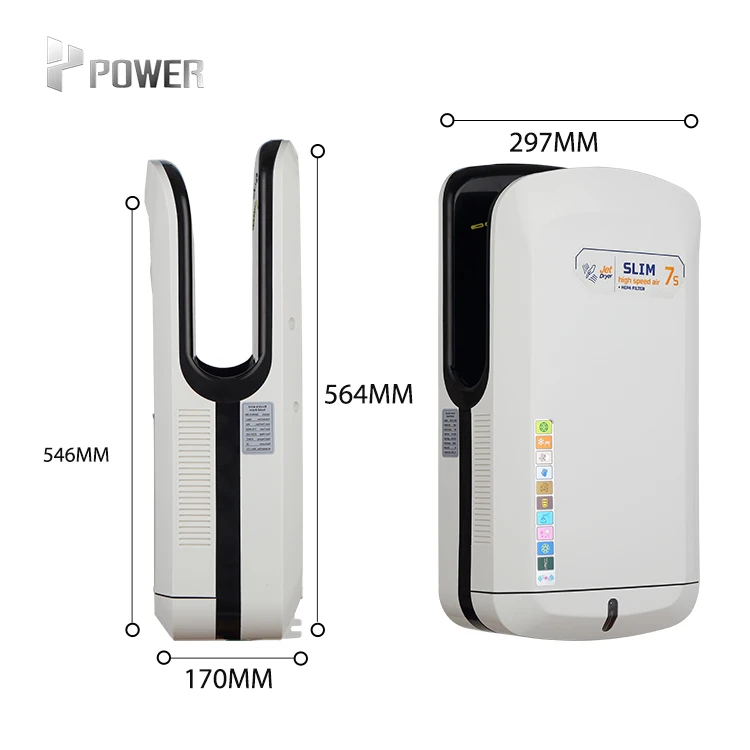 Multi-protection Hand Dryer Warm-air Dryer for Toilet High Speed Motor Brushed Strong Protection System Hand Dryer