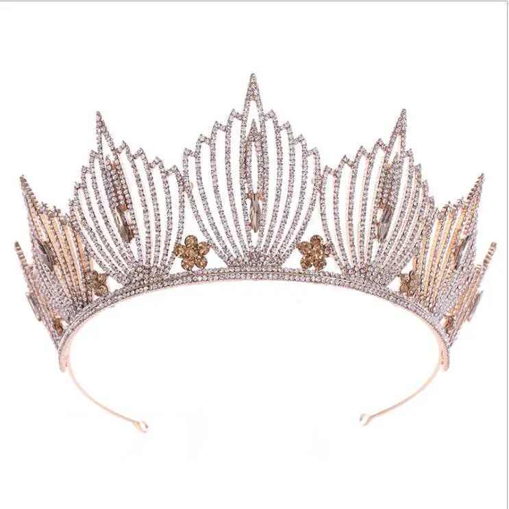 Fashion Women Silver Crystal Bride Crown Headbands Princess Queen Tiaras And Crowns Bridal Wedding Hair Jewelry Head Accessories