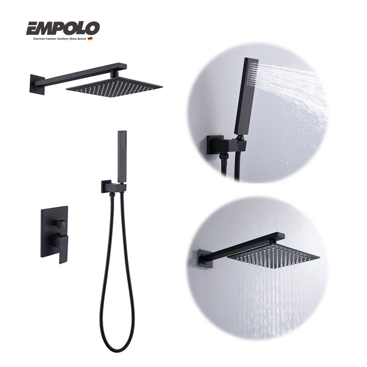 Shower Head Italian Luxury Outdoor Pool Wallmounted Shower And 8 Inch Contemporary Bathroom Shower Set Bath & Faucets