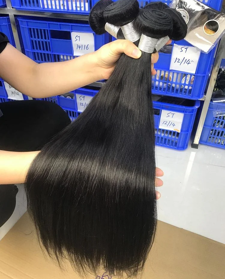 100Human Hair Bundles Wholesale Kinky Curly Weft Hair Extension Weft Body/Deep Wave Nature Color Straight With Baby Hair