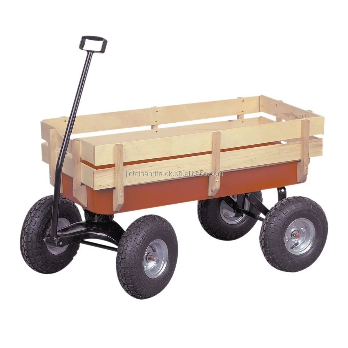 garden wooden panel wagon children pull wagon tool cart with 4 wheels