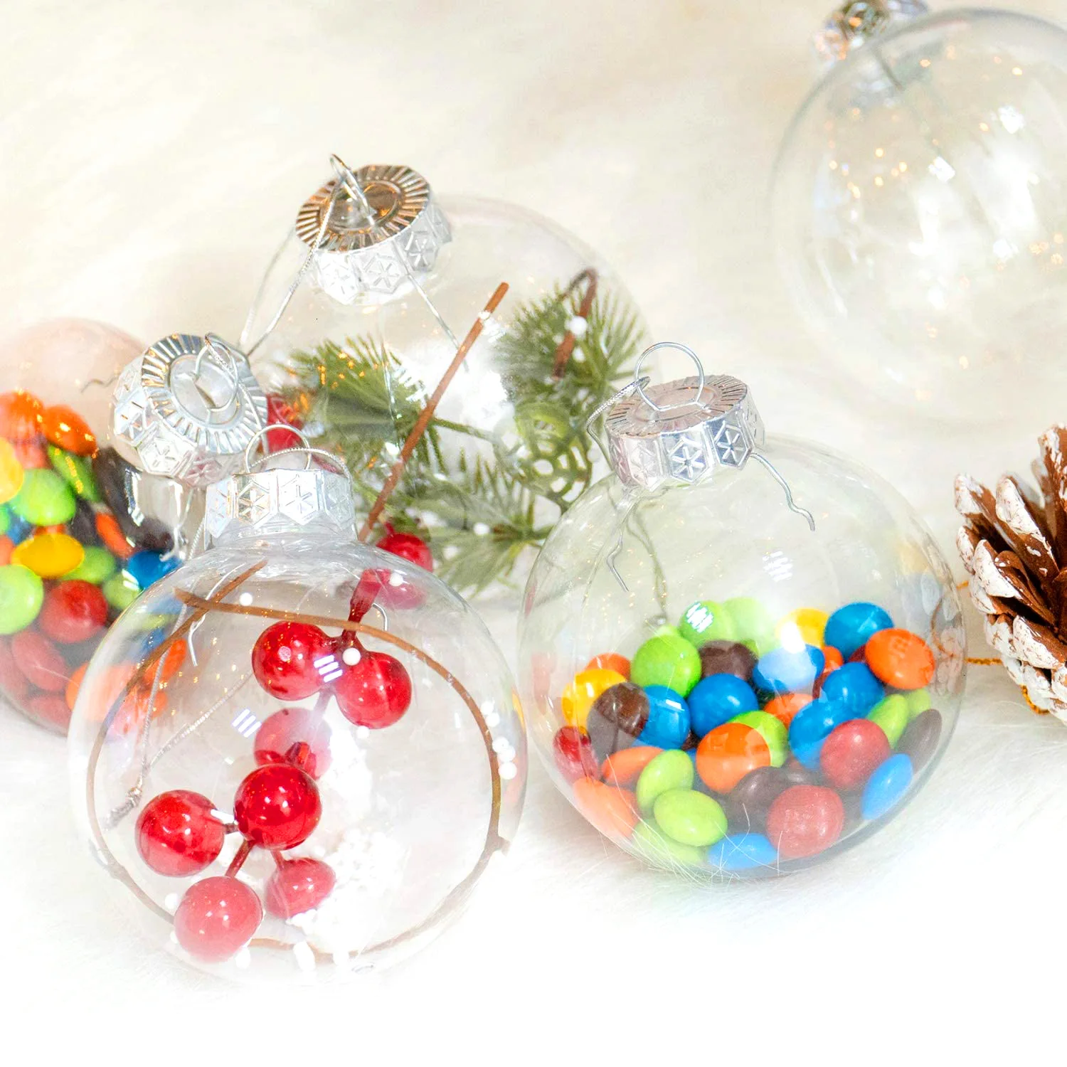 Popular Christmas Metal Embossed Ball Ball Double Christmas Accessories Christmas Ball Cap