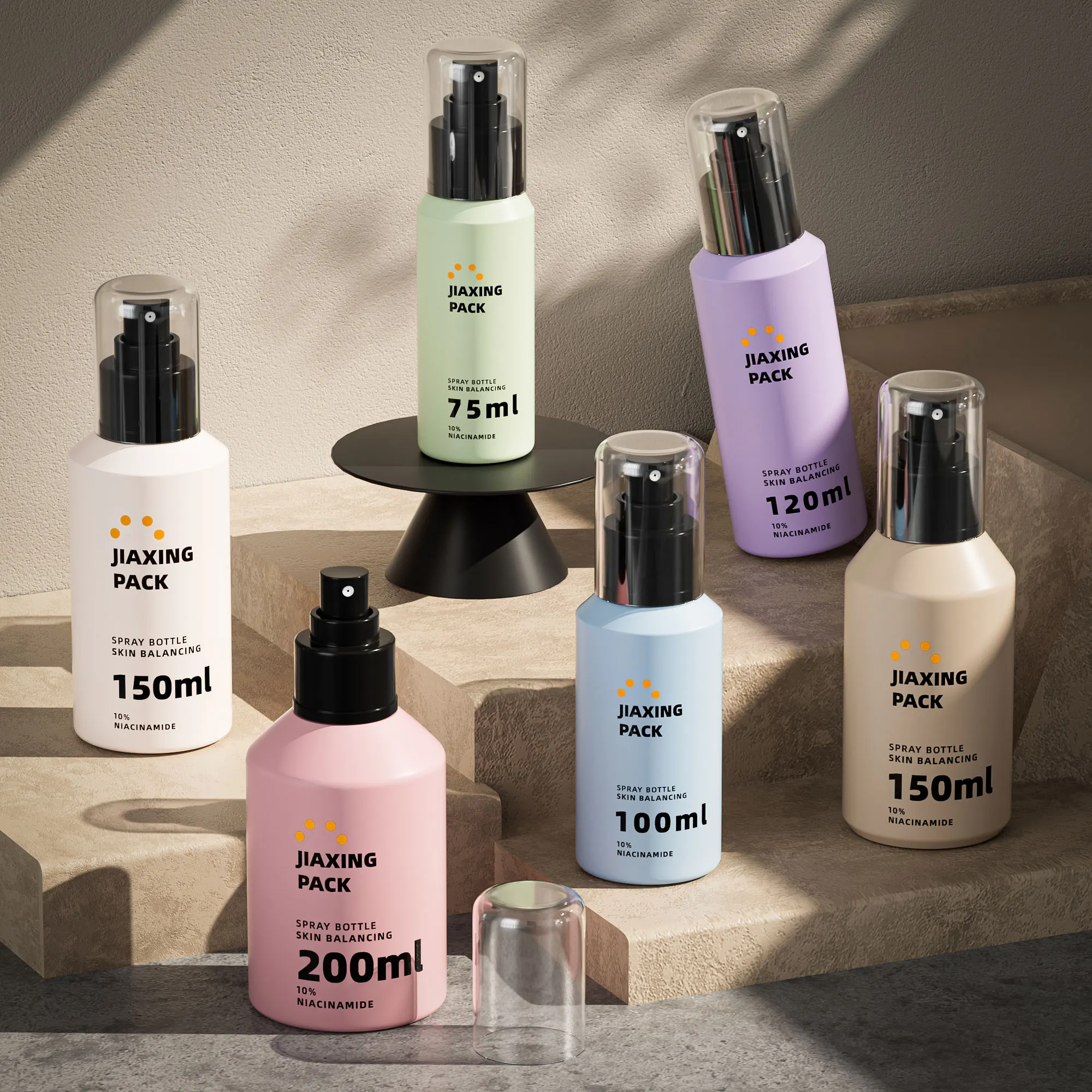 Оптовая продажа пустой тонкий туман ПЭТ 75 120 150 200 мл роскошный Тонер-флакон для лосьона пластиковая бутылка-распылитель 100 упаковки косметики