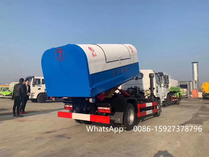 New DONGFENG hook lift garbage truck with 5m3 garbage container
