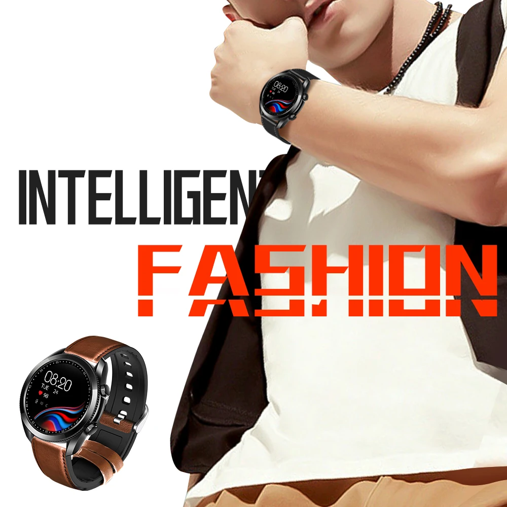 UM90 Business Women Man SmartWatch Waterproof Round Screen Full Touch Sleep Monitoring Low Power Smart Phone Watch UM90