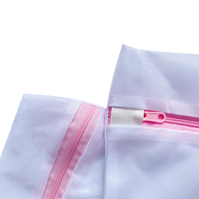 Reusable Mesh Pouch Washing Machine Laundry Mesh Bag Wash Bag pink Laundry Bag