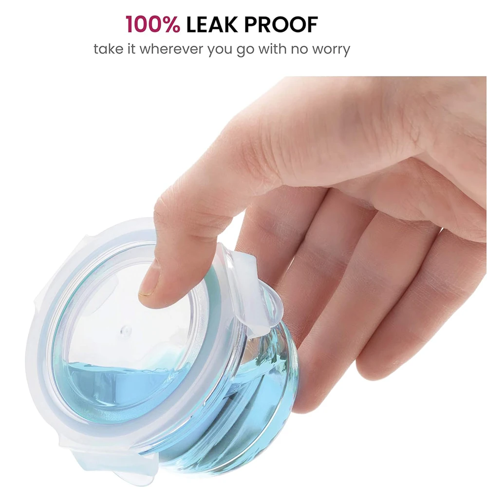 Mini 4oz Glass baby food storage container glass jar with leak proof airtight lid BPA free