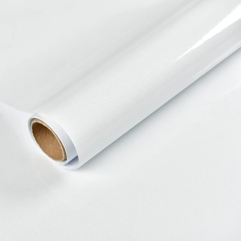 Glossy White Peel and Stick Wall Sticker Design Waterproof Wallpaper Kitchen Backsplash Vinyl Dropshipping Available Modern PVC