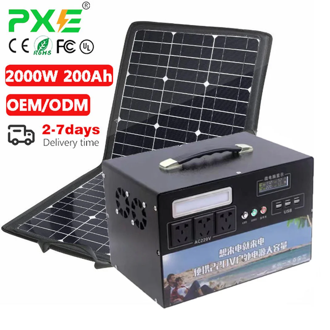 Solar Generator For Home Pxe Solare Portable 220V Potable Power Station 3000W System