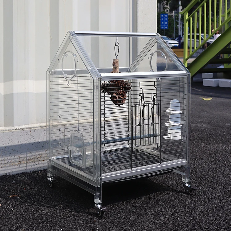 Relaxlines wholesale rolling stand wrought iron cages bird feeder water bird cage parrot acrylic bird cage without pulleys