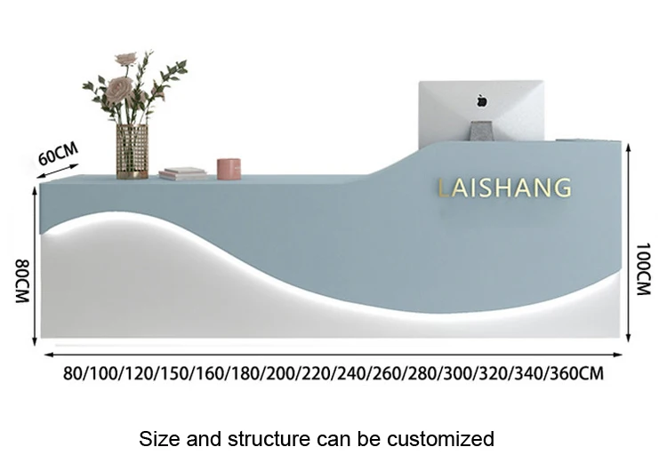 Luxury Beauty salon reception desk modern artificial marble reception desk office hotel lobby front counter