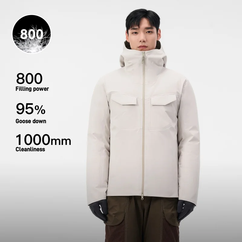 Pelliot Good quality winter puffer white goose down 800 filling power mens outdoor hiking mountain waterproof down coat