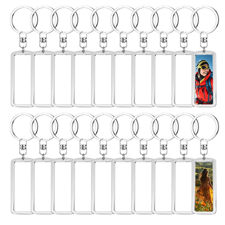 Thermal Transfer DIY Picture License Plate Metal Rectangular Keychain Sublimation License Plate Blanks