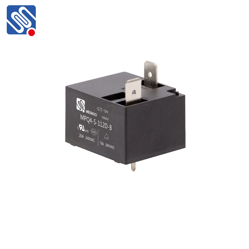 Meishuo MPQ4-S-112D-B 4Pins DC 12V 20A 240VAC Relay Normally Closed Miniature PCB Relay For Home Appliance