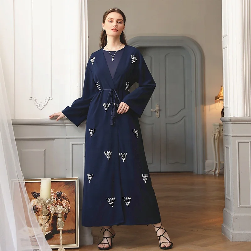 2021vert Djellaba Moroccan Kaftan Milfa Chepast Beaded Fabric Koftan Women Abaya Xs.s.m.l.xl.xxl.xxxl(no Size Limitation)