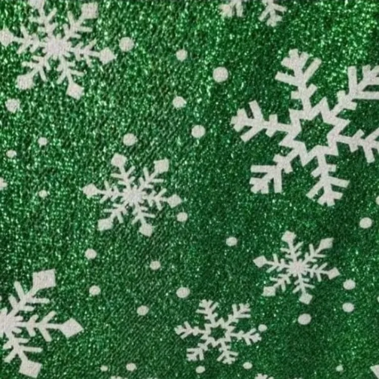 RTS 14 Designs Snowflake Tree Toy Carpet Tablecloth Carnival Decoration Polyester Metallic Knit Lurex Christmas Fabrics