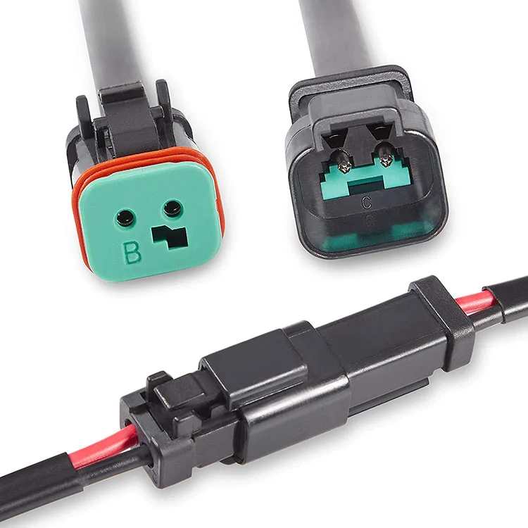 Automotive Wiring Harness With Deutsch DT Series 2pin Male Female Connector Extension Cable