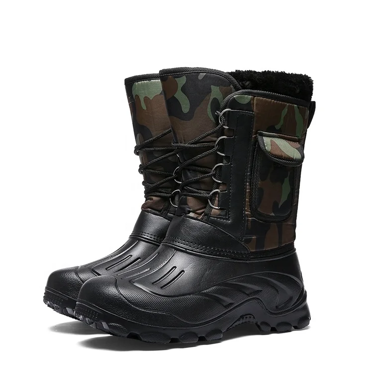 
2020 New Snow boots men winter cotton shoes outdoor shoes warm camouflage boots fishing wear men waterproof boots 
