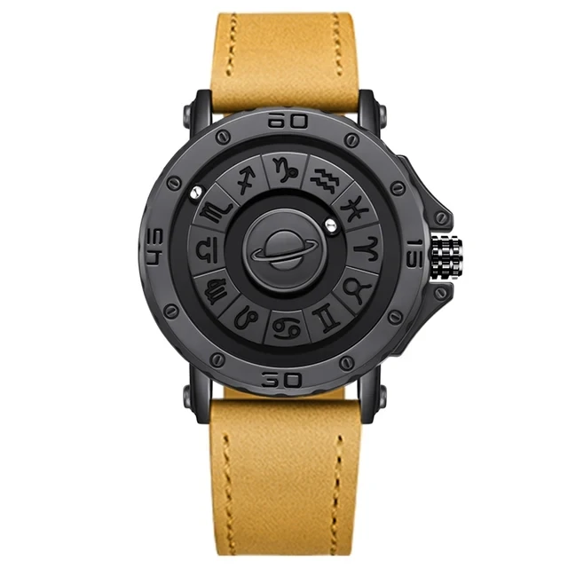 Top Brand DOM 1733 Man Watch Design Personality Magnetic Magnet Metal Beads Dial Turntable Ball Rolling Pointer Magnetic Watch